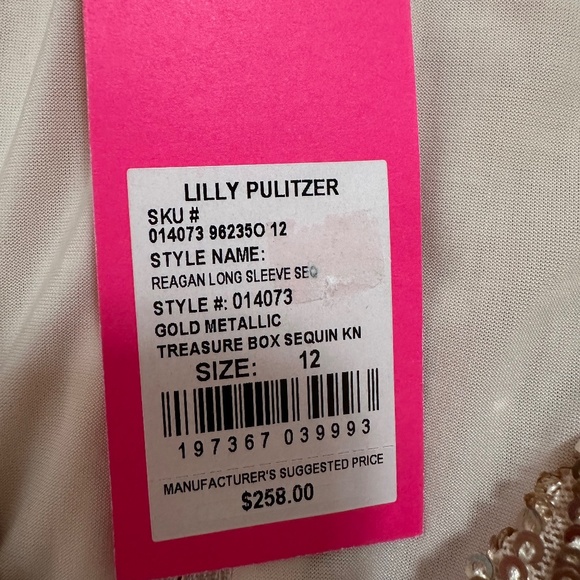 NWT Lilly Pulitzer  Reagan Long Sleeve Sequin Dress SZ 12 - Picture 5 of 12